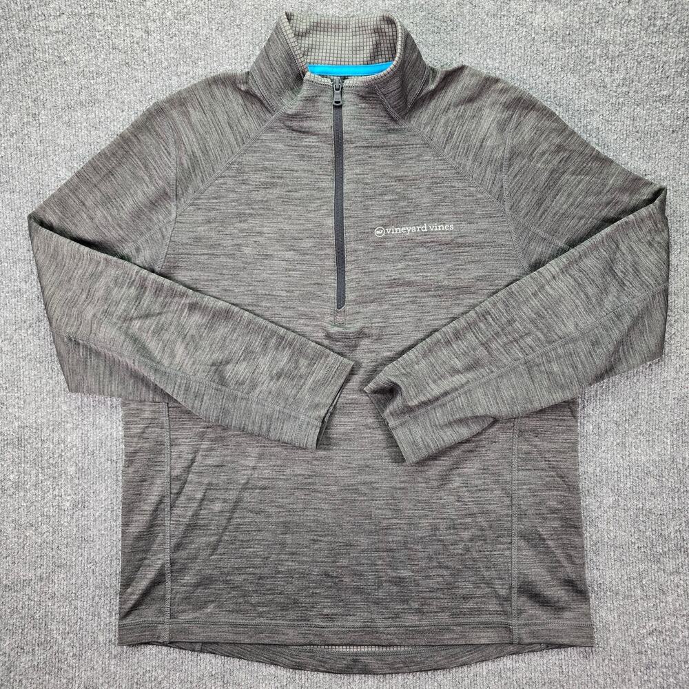 Vineyard Vines 1/2 Zip Pullover Mens Medium Heather Gray Golf Performance 1/4